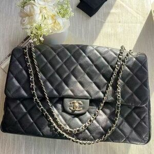 Chanel Caviar Airlines XXL Flap Black